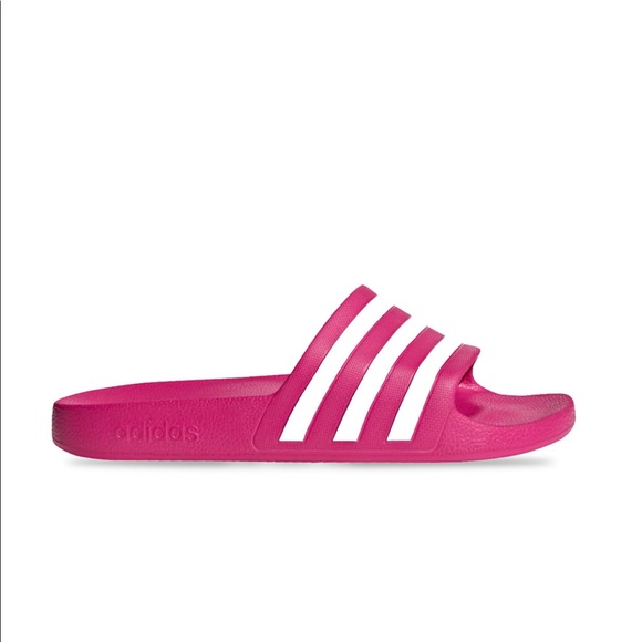 Women’s Adidas magenta slides sandals - Picture 2 of 4